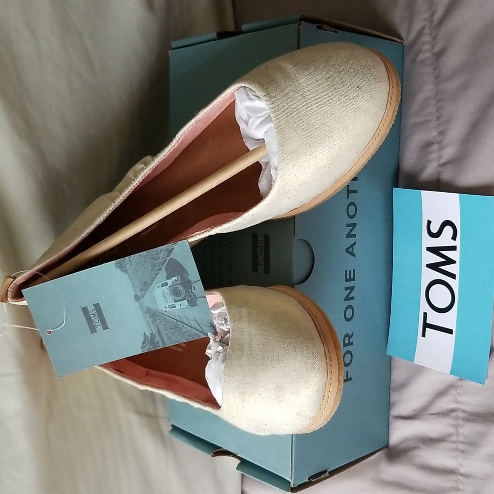 Toms Olivia Natural Shimmer Canvas